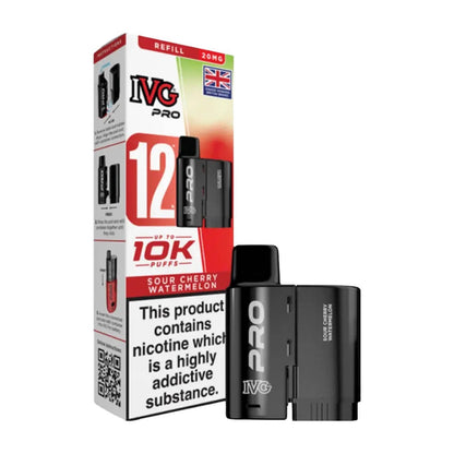 IVG Pro 12 Refill Pods | Prefilled Pods | 20mg E Cig | 10K Puffs Replacement Pod
