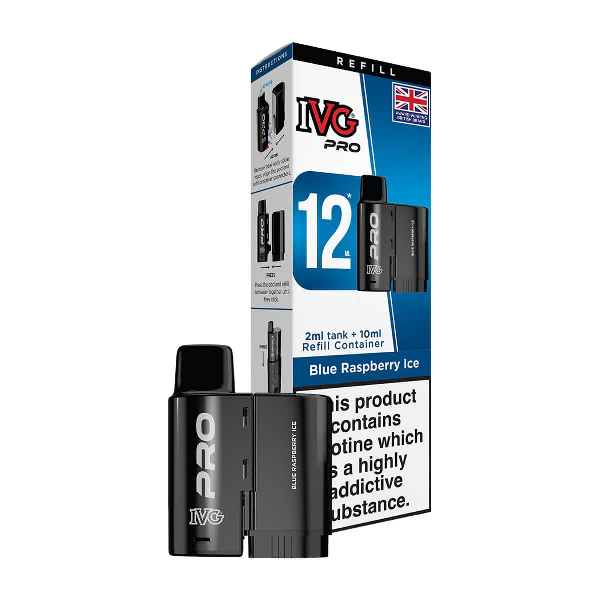IVG Pro 12 Refill Pods | Prefilled Pods | 20mg E Cig | 10K Puffs Replacement Pod