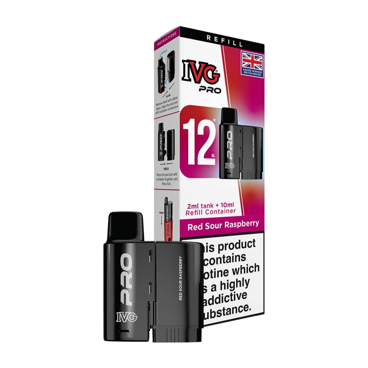 IVG Pro 12 Refill Pods | Prefilled Pods | 20mg E Cig | 10K Puffs Replacement Pod