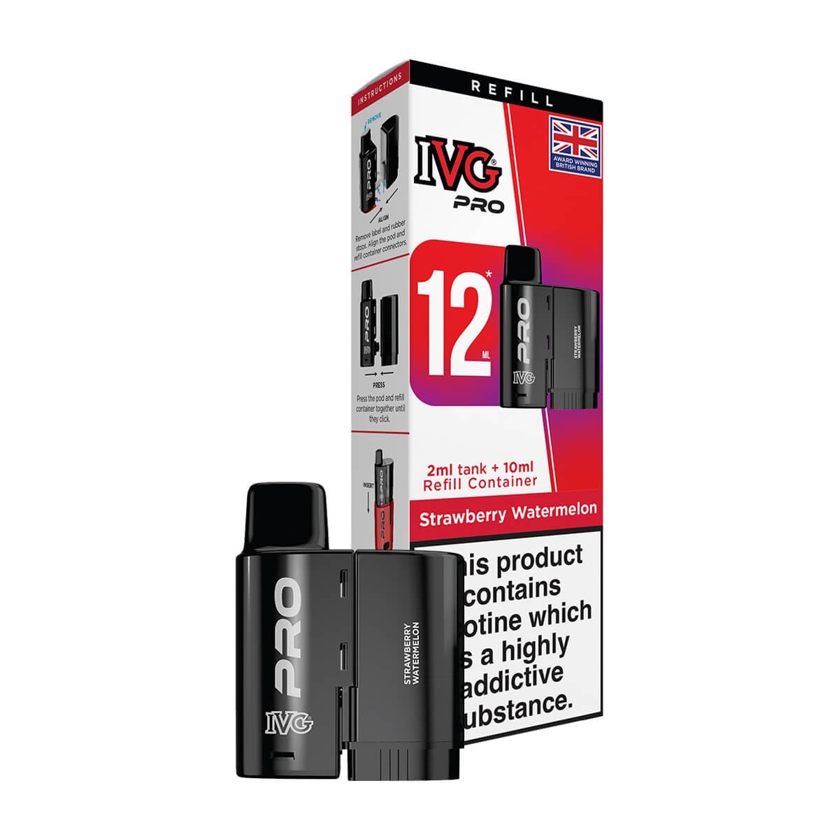 IVG Pro 12 Refill Pods | Prefilled Pods | 20mg E Cig | 10K Puffs Replacement Pod