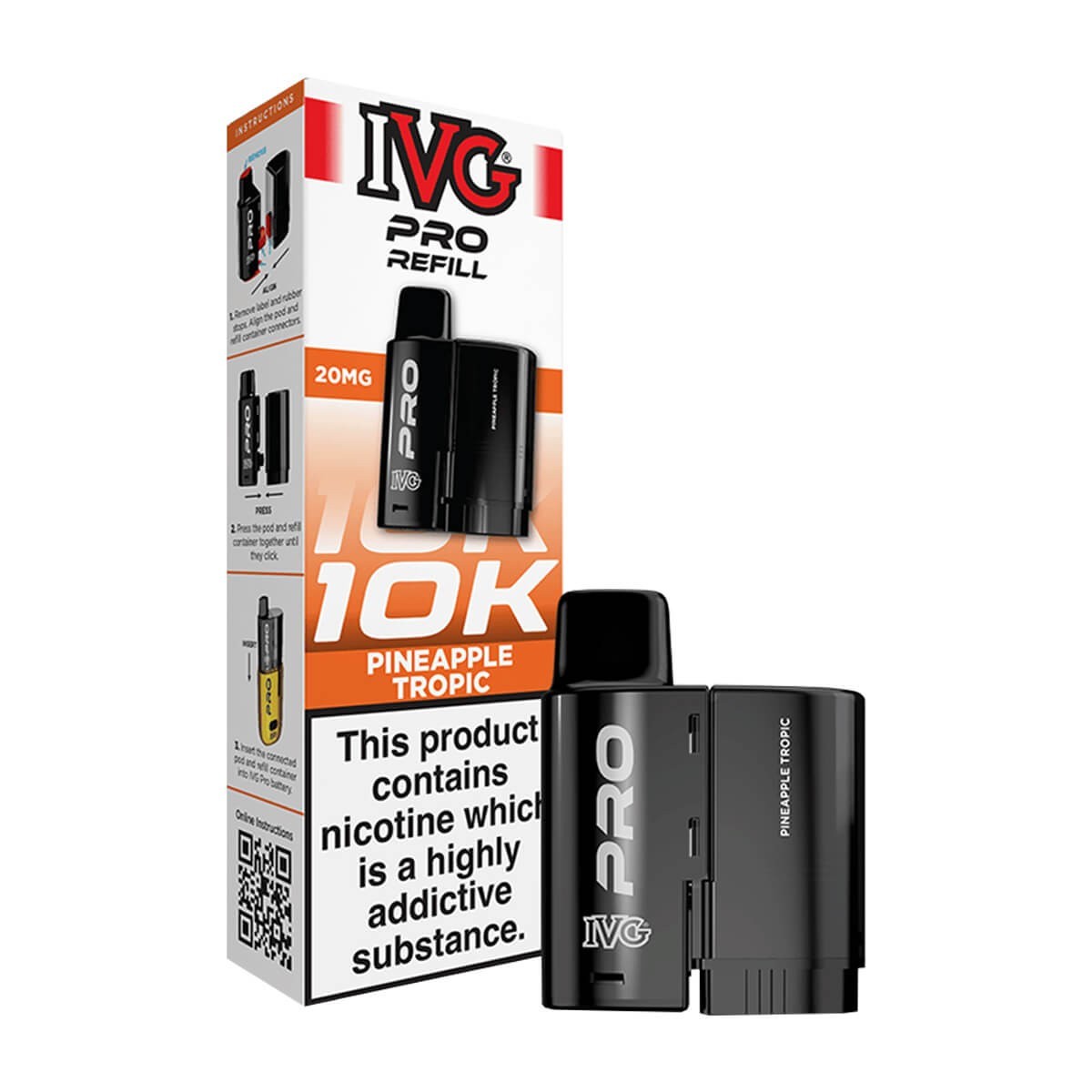 IVG Pro 12 Refill Pods | Prefilled Pods | 20mg E Cig | 10K Puffs Replacement Pod