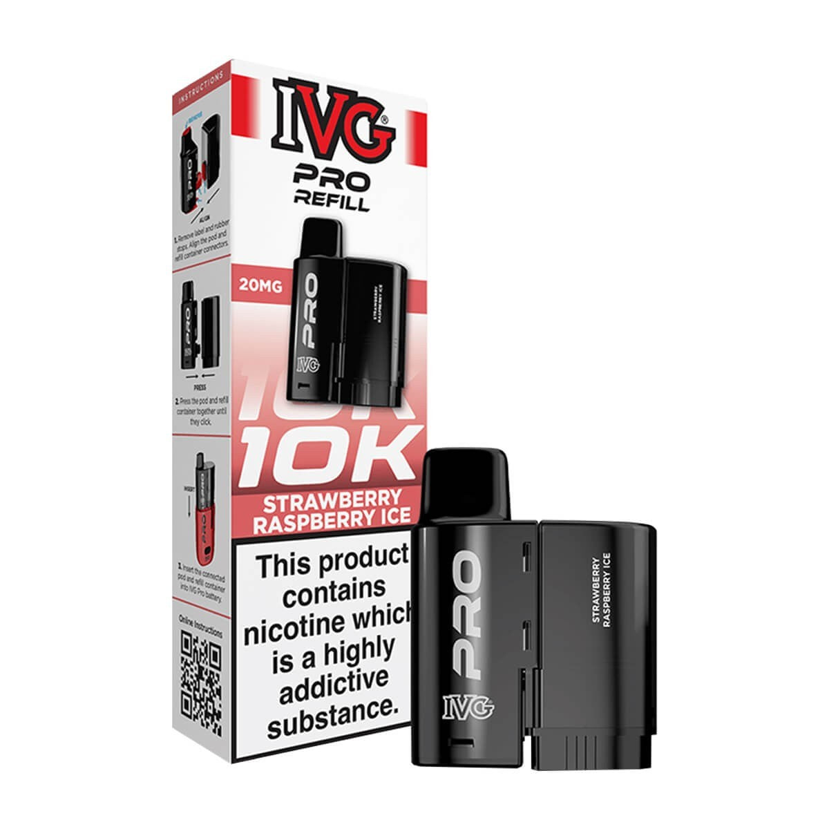IVG Pro 12 Refill Pods | Prefilled Pods | 20mg E Cig | 10K Puffs Replacement Pod