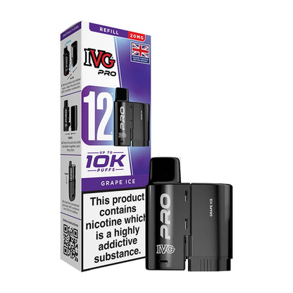 IVG Pro 12 Refill Pods | Prefilled Pods | 20mg E Cig | 10K Puffs Replacement Pod