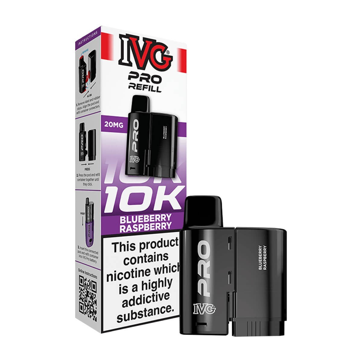 IVG Pro 12 Refill Pods | Prefilled Pods | 20mg E Cig | 10K Puffs Replacement Pod