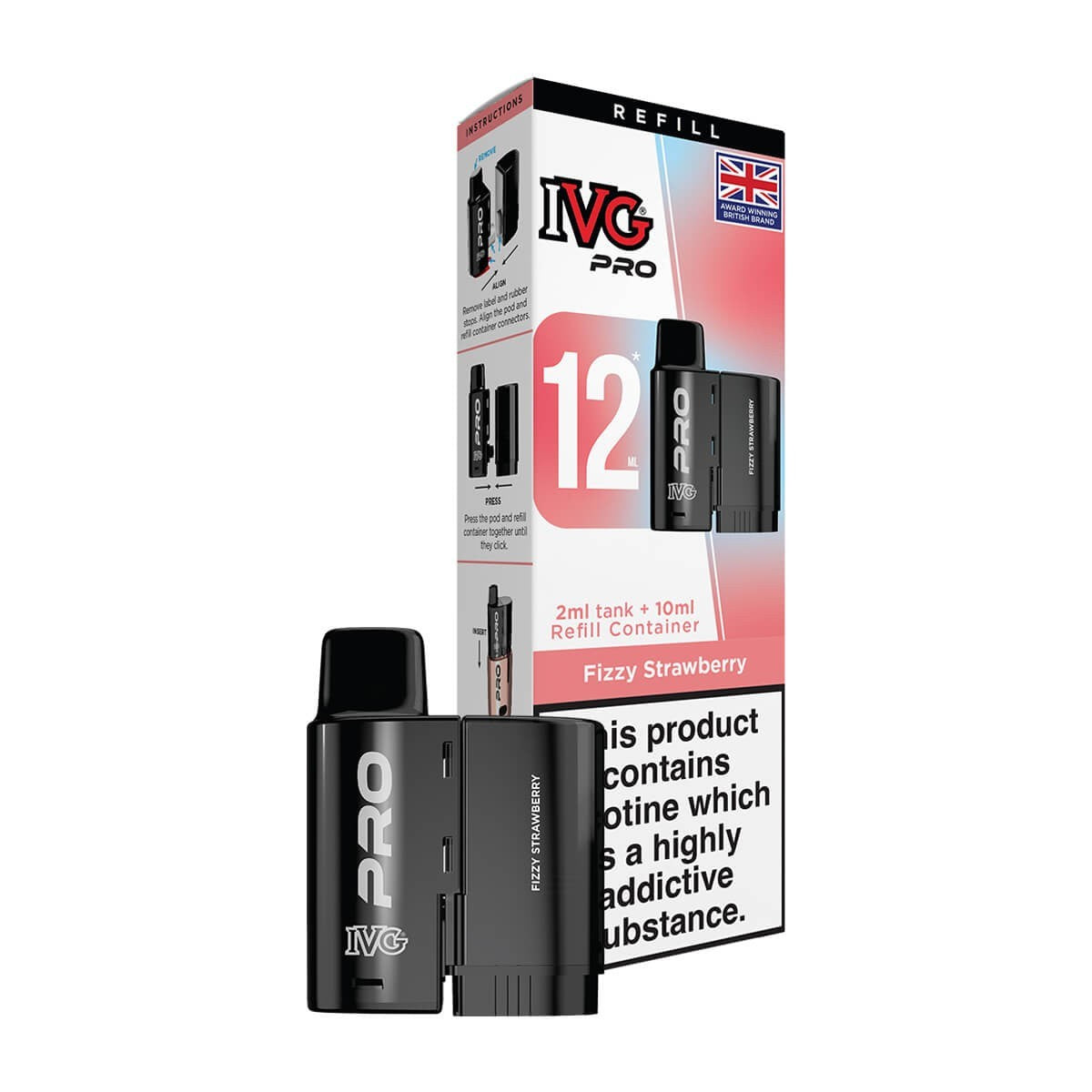 IVG Pro 12 Refill Pods | Prefilled Pods | 20mg E Cig | 10K Puffs Replacement Pod
