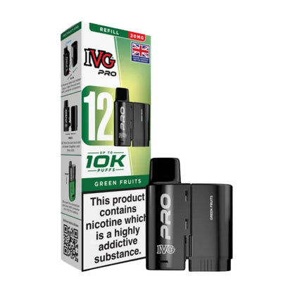 IVG Pro 12 Refill Pods | Prefilled Pods | 20mg E Cig | 10K Puffs Replacement Pod