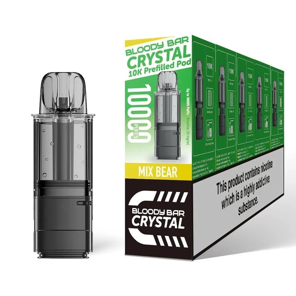Bloody Bar Crystal 10000 Puff 10K Prefilled Replaceable Pods 20mg Nic Salt Vape