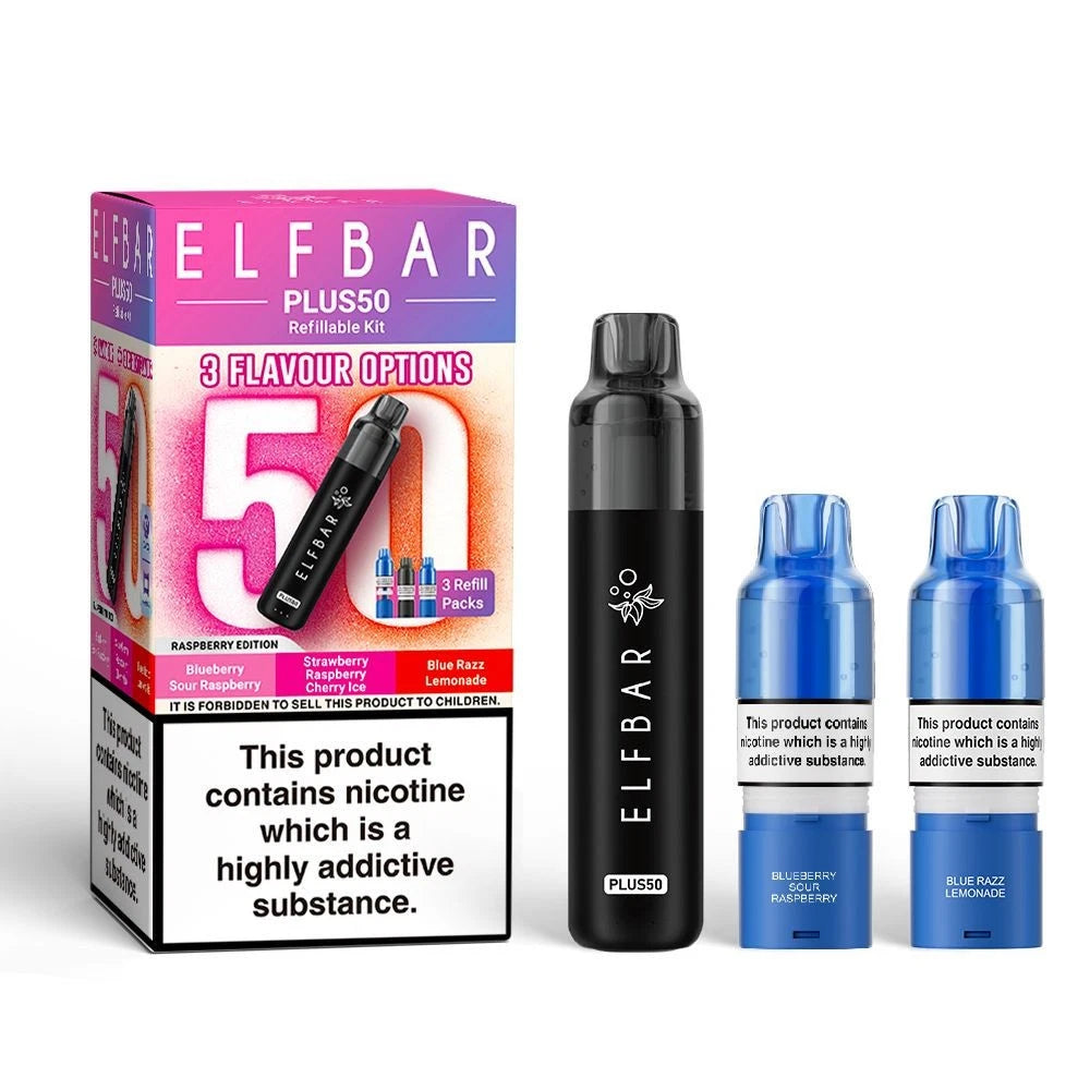 ElfBar Plus 50 Refill Kit | Rechargeable & Refillable | F9 | E-Cig | UK | 20mg