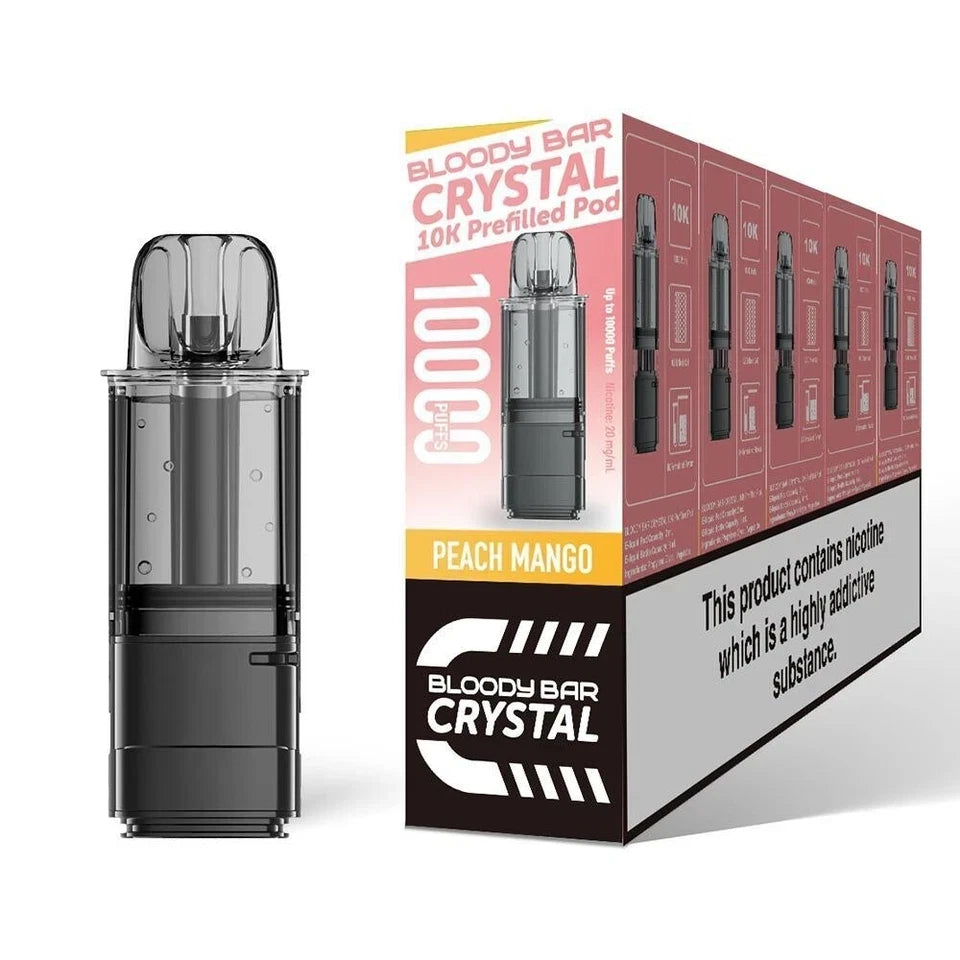 Bloody Bar Crystal 10000 Puff 10K Prefilled Replaceable Pods 20mg Nic Salt Vape