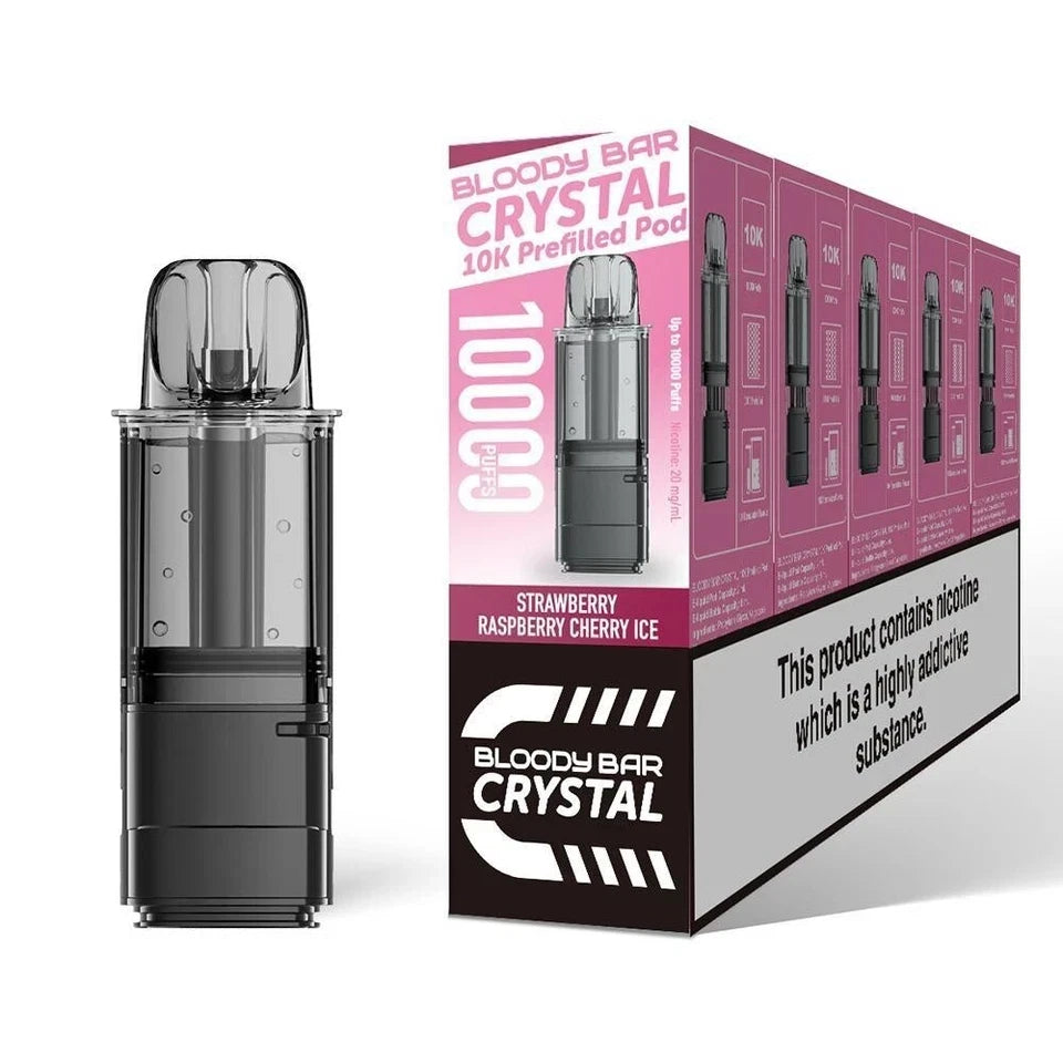 Bloody Bar Crystal 10000 Puff 10K Prefilled Replaceable Pods 20mg Nic Salt Vape