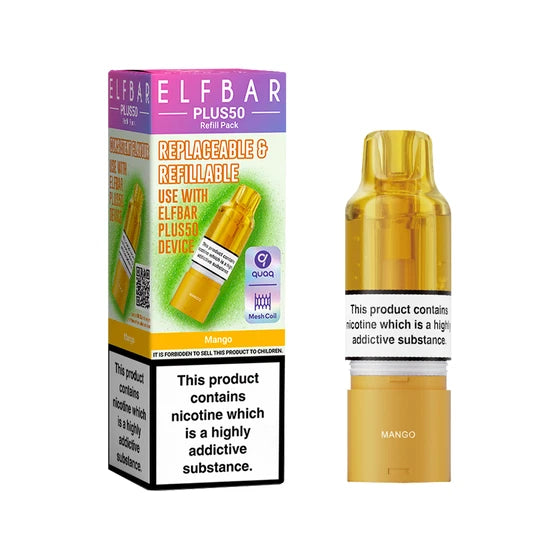 ElfBar Plus 50 Refill Kit | Rechargeable & Refillable | F9 | E-Cig | UK | 20mg