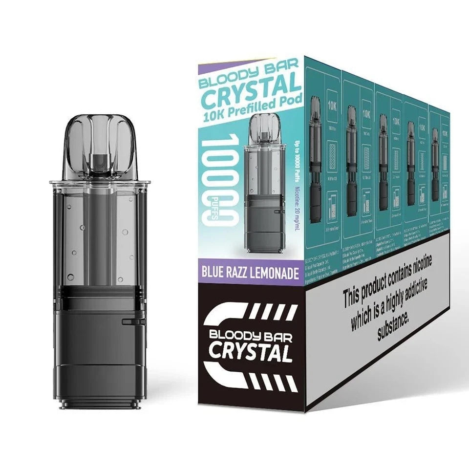 Bloody Bar Crystal 10000 Puff 10K Prefilled Replaceable Pods 20mg Nic Salt Vape