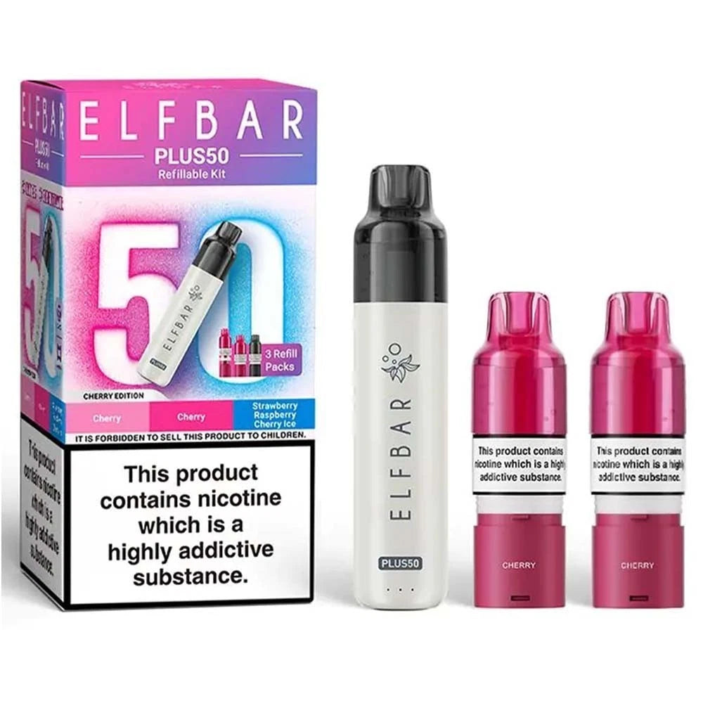 ElfBar Plus 50 Refill Kit | Rechargeable & Refillable | F9 | E-Cig | UK | 20mg