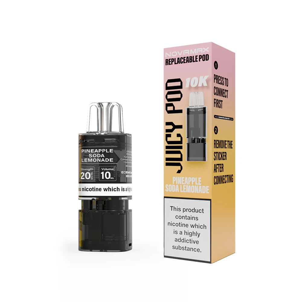 Juicy Pod NovaMax 10K Prefilled Vape Pod 10,000 Puffs, 2000mAh, Replaceable Pods