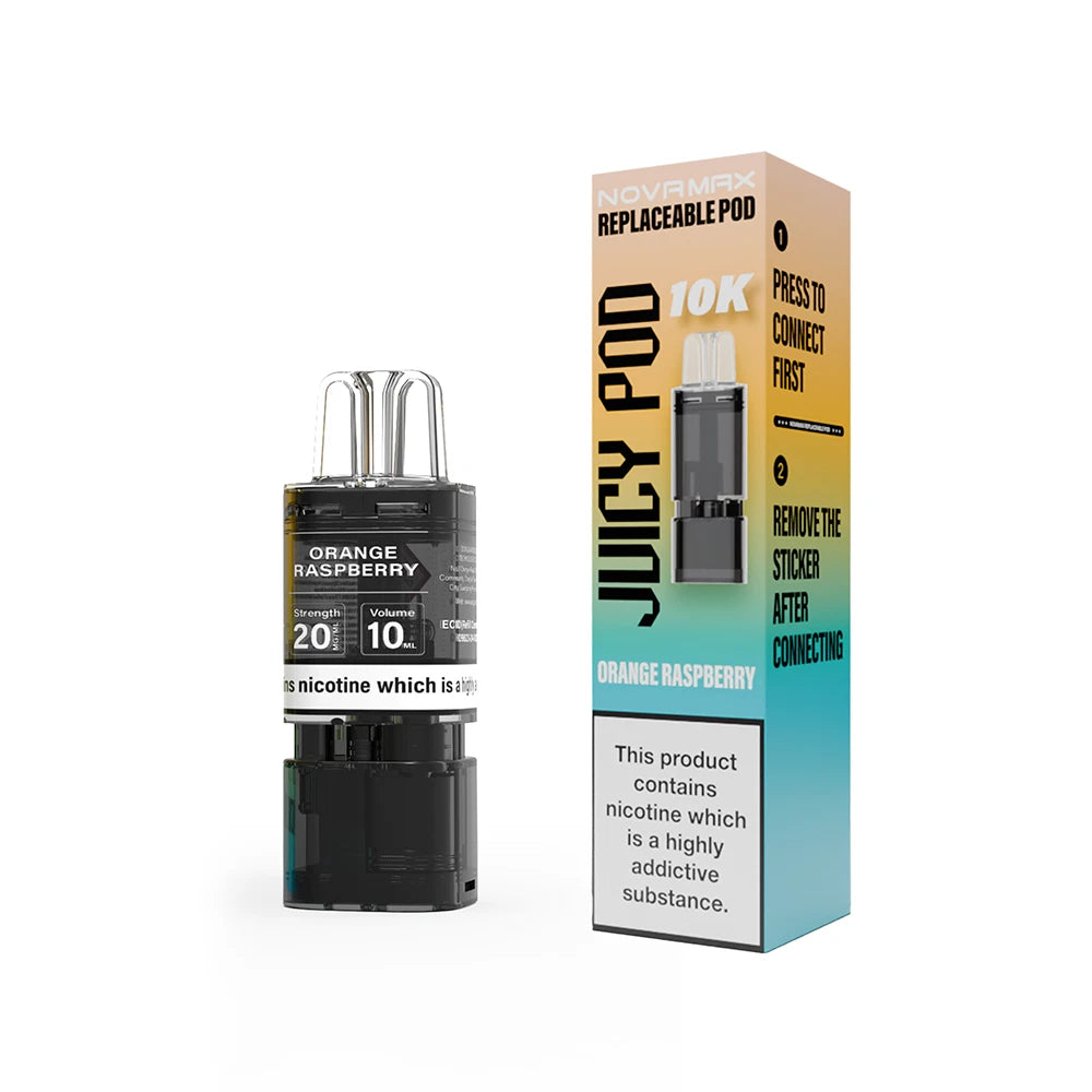 Juicy Pod NovaMax 10K Prefilled Vape Pod 10,000 Puffs, 2000mAh, Replaceable Pods