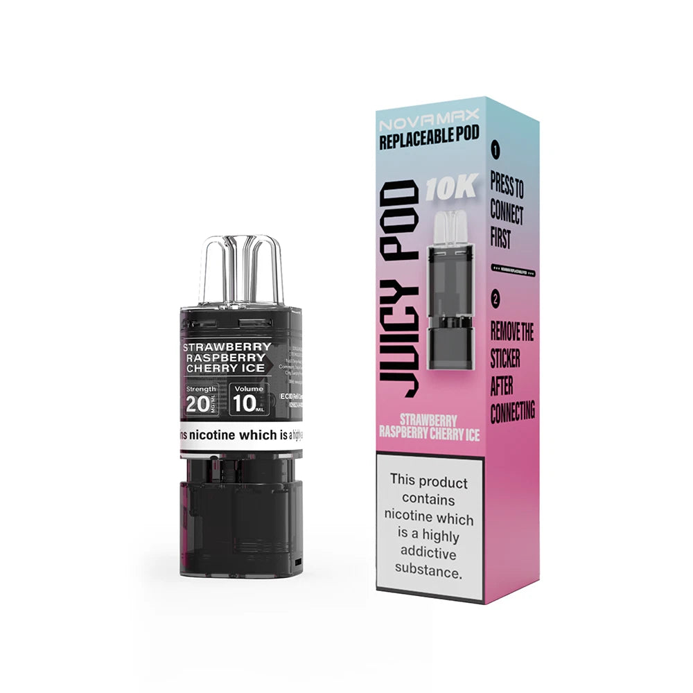 Juicy Pod NovaMax 10K Prefilled Vape Pod 10,000 Puffs, 2000mAh, Replaceable Pods