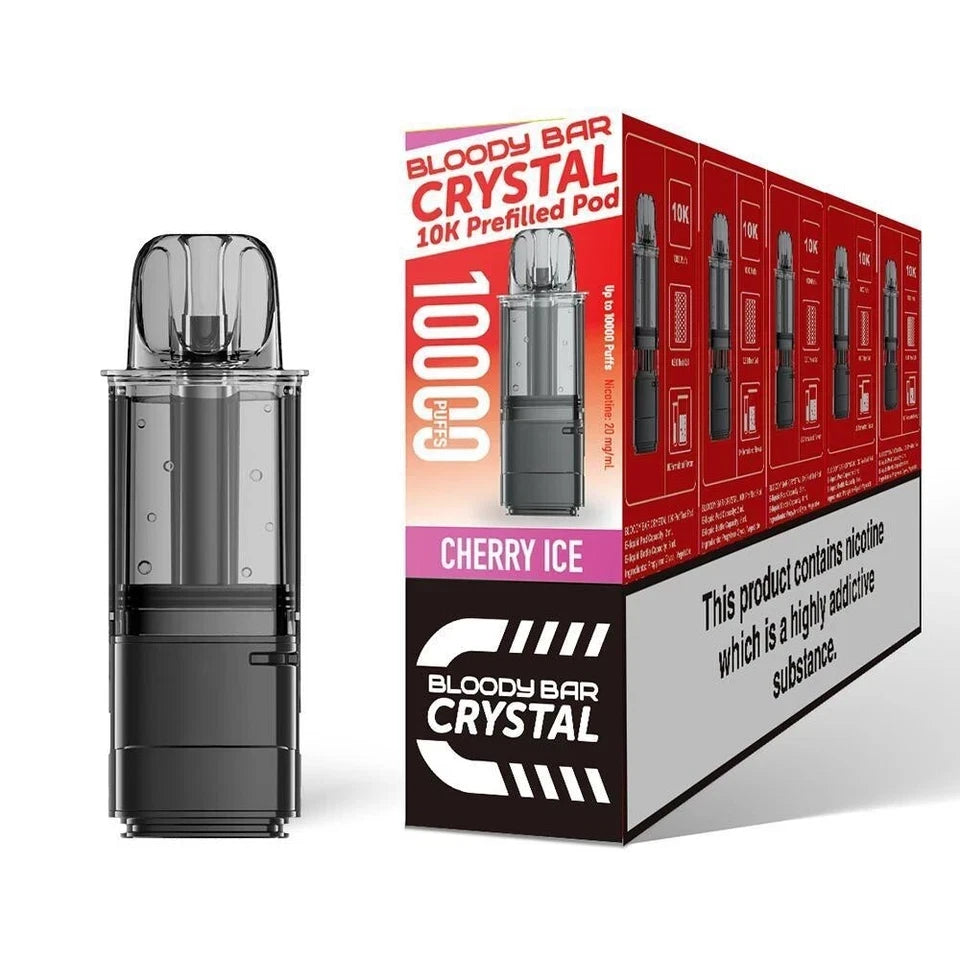 Bloody Bar Crystal 10000 Puff 10K Prefilled Replaceable Pods 20mg Nic Salt Vape