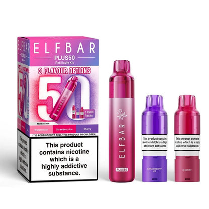 ElfBar Plus 50 Refill Kit | Rechargeable & Refillable | F9 | E-Cig | UK | 20mg