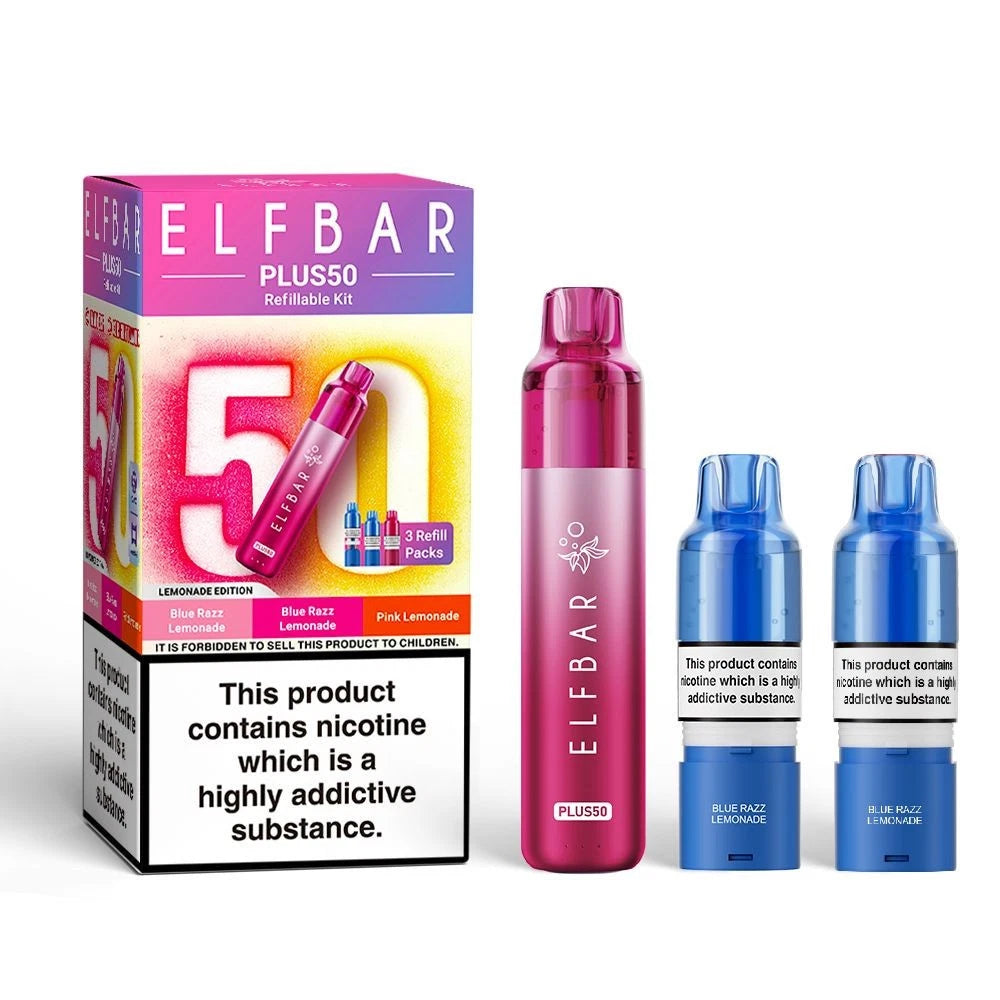 ElfBar Plus 50 Refill Kit | Rechargeable & Refillable | F9 | E-Cig | UK | 20mg