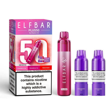 ElfBar Plus 50 Refill Kit | Rechargeable & Refillable | F9 | E-Cig | UK | 20mg