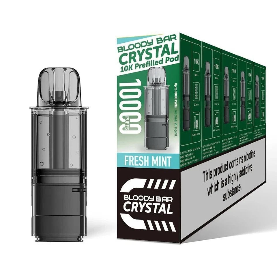Bloody Bar Crystal 10000 Puff 10K Prefilled Replaceable Pods 20mg Nic Salt Vape