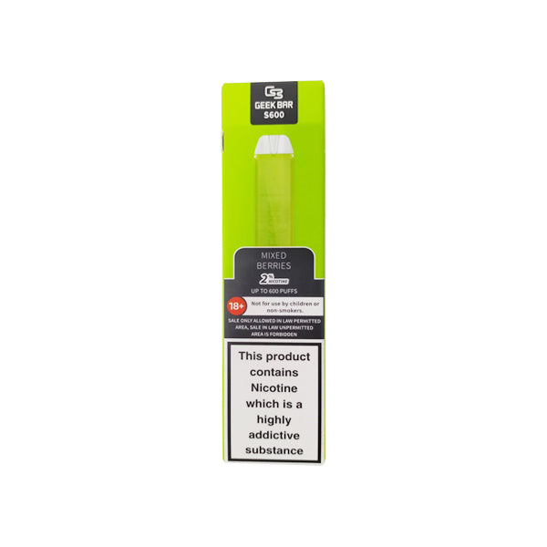 20mg Geek Bar S600 Disposable Vape Device 600 Puffs - Love Shisha