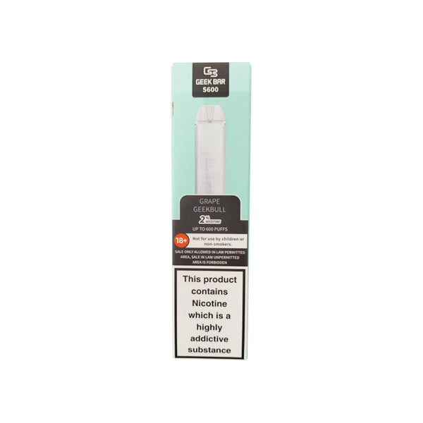20mg Geek Bar S600 Disposable Vape Device 600 Puffs - Love Shisha
