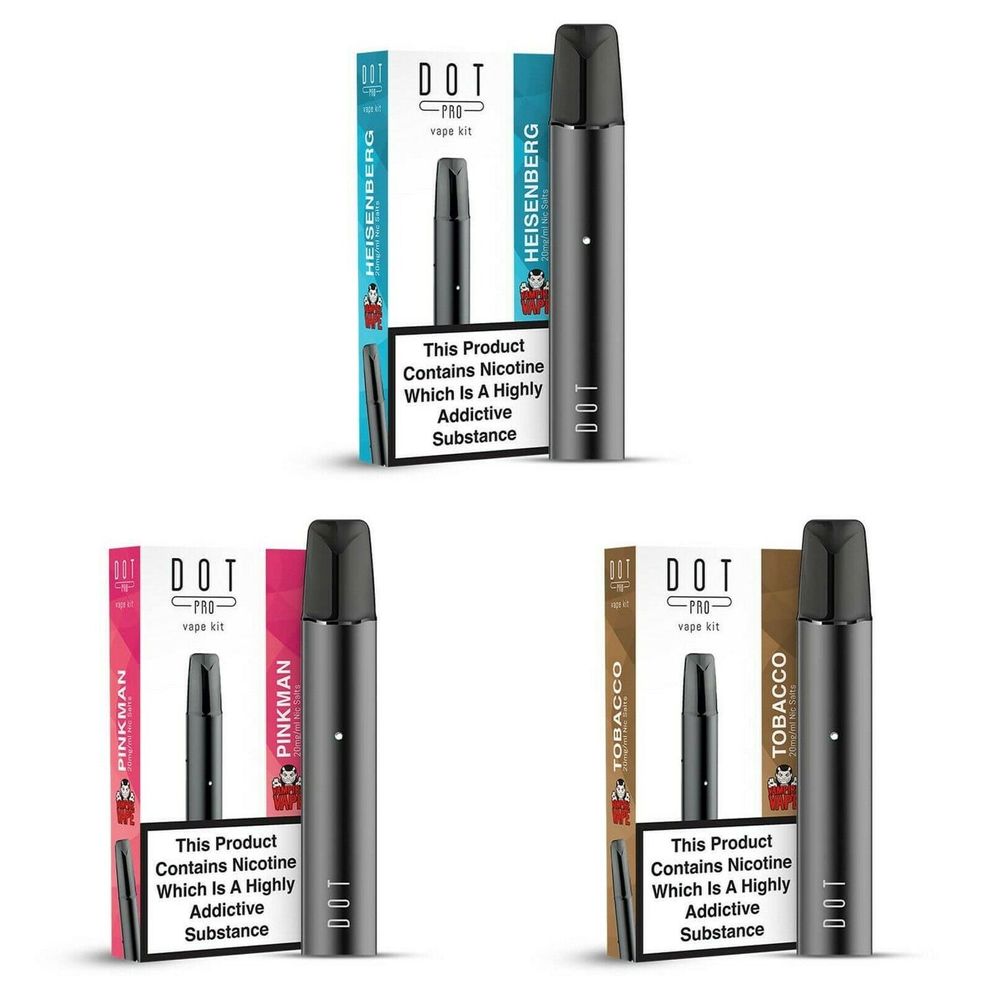 Vampire Vape Dot Pro Starter Kit Vape Pod System Heisenberg Pinkman Tobacco 20mg - Love Shisha